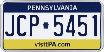 PA license plate JCP5451