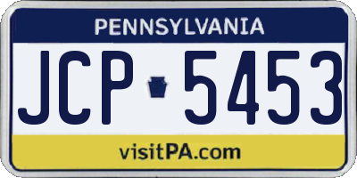 PA license plate JCP5453