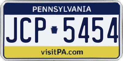 PA license plate JCP5454
