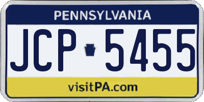 PA license plate JCP5455