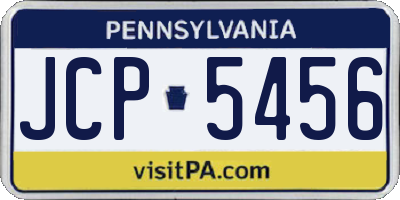 PA license plate JCP5456