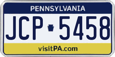 PA license plate JCP5458