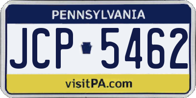 PA license plate JCP5462