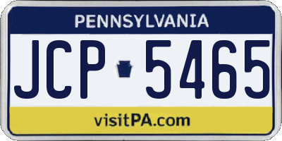 PA license plate JCP5465
