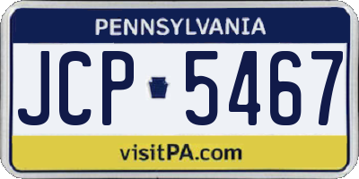 PA license plate JCP5467