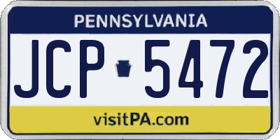 PA license plate JCP5472