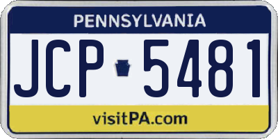 PA license plate JCP5481