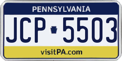 PA license plate JCP5503