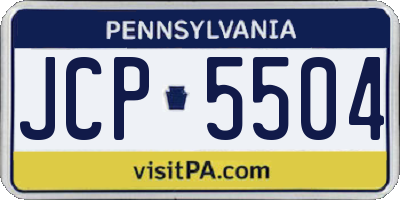 PA license plate JCP5504
