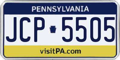 PA license plate JCP5505