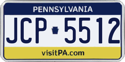 PA license plate JCP5512