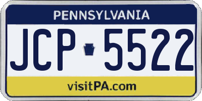 PA license plate JCP5522