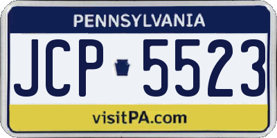 PA license plate JCP5523