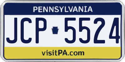 PA license plate JCP5524