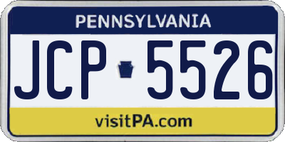 PA license plate JCP5526