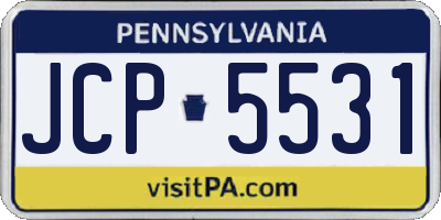 PA license plate JCP5531