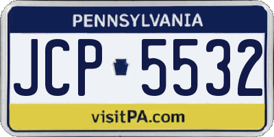 PA license plate JCP5532