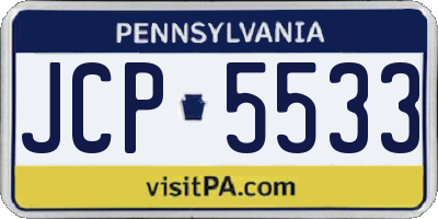 PA license plate JCP5533