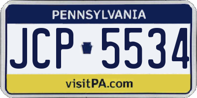 PA license plate JCP5534