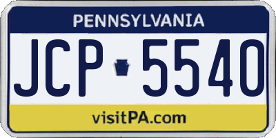 PA license plate JCP5540