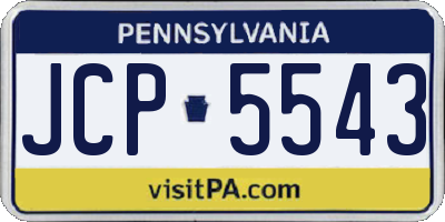 PA license plate JCP5543