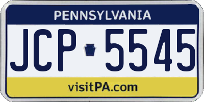 PA license plate JCP5545