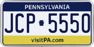PA license plate JCP5550