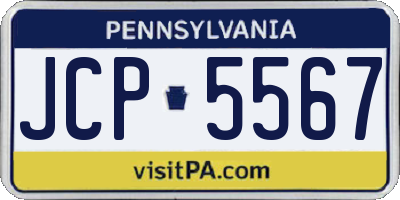 PA license plate JCP5567