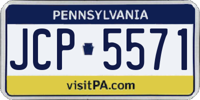 PA license plate JCP5571