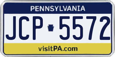 PA license plate JCP5572