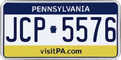 PA license plate JCP5576