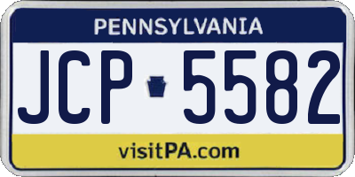 PA license plate JCP5582