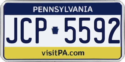 PA license plate JCP5592
