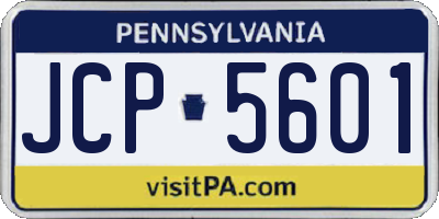 PA license plate JCP5601