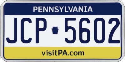 PA license plate JCP5602