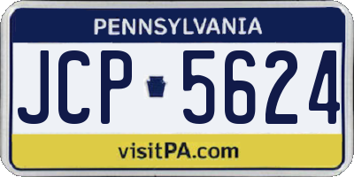 PA license plate JCP5624