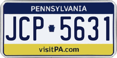 PA license plate JCP5631
