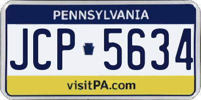 PA license plate JCP5634
