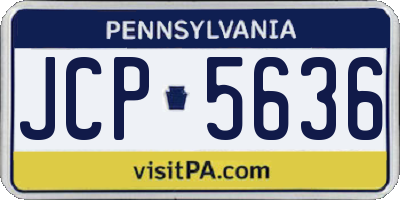 PA license plate JCP5636