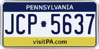 PA license plate JCP5637