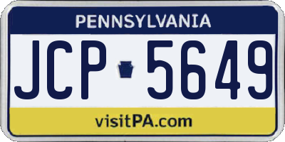 PA license plate JCP5649