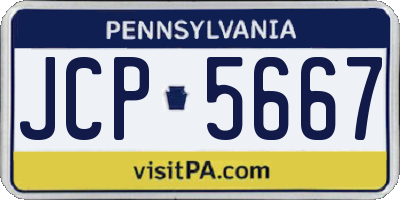 PA license plate JCP5667