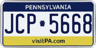 PA license plate JCP5668