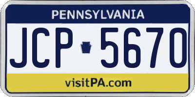PA license plate JCP5670