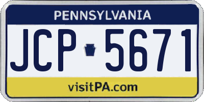 PA license plate JCP5671