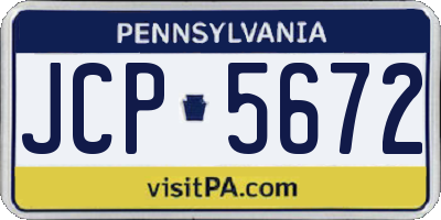 PA license plate JCP5672
