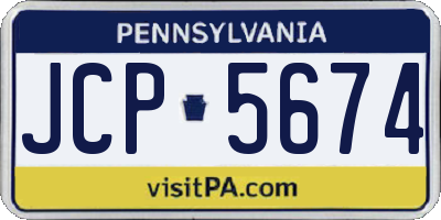 PA license plate JCP5674