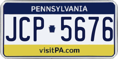 PA license plate JCP5676