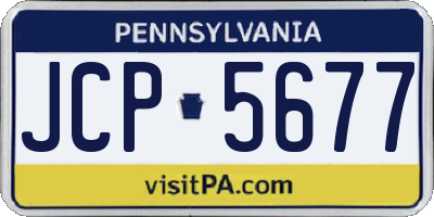 PA license plate JCP5677