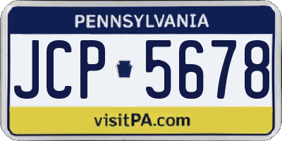PA license plate JCP5678
